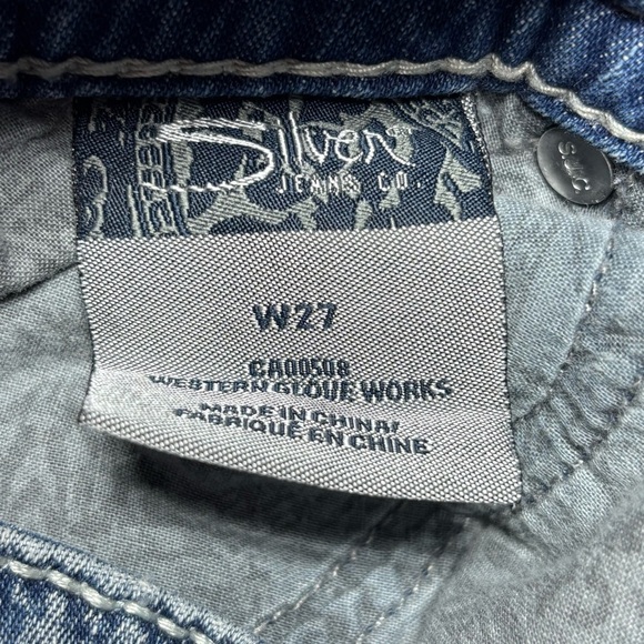 Silver Jeans Womens 27 Suki Surplus Capri Big Stitch Flap Pockets Low Rise Fest - Picture 3 of 7